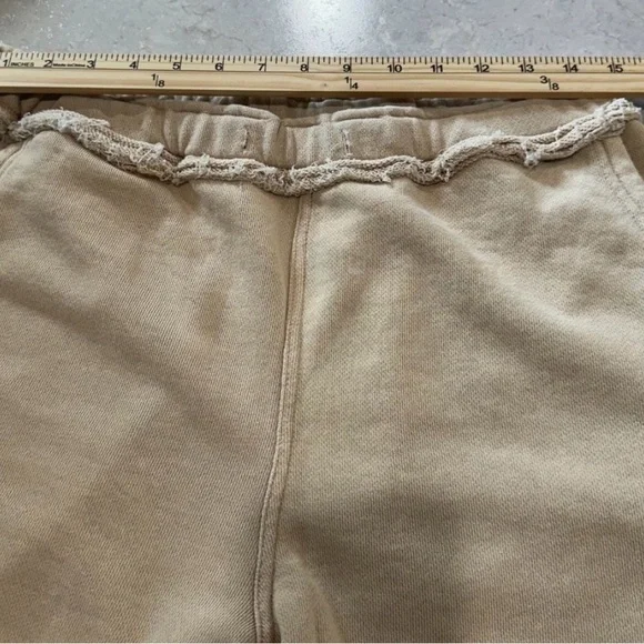 EASEL Mineral Wash Terry Knit Pants Camel Wide Leg L - Picture 5 of 7